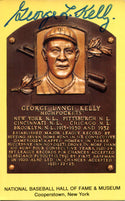 George Kelly Autographed Hall of Plaque Card (JSA)