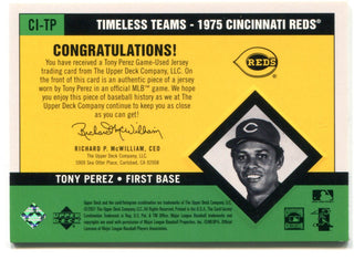 Tony Perez Upper Deck Vintage Timeless Teams #CITP Card