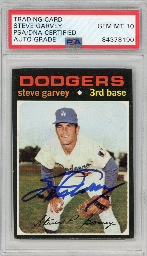 Steve Garvey Autographed 1971 Topps Rookie Card #341 (PSA Auto GM MT 10)