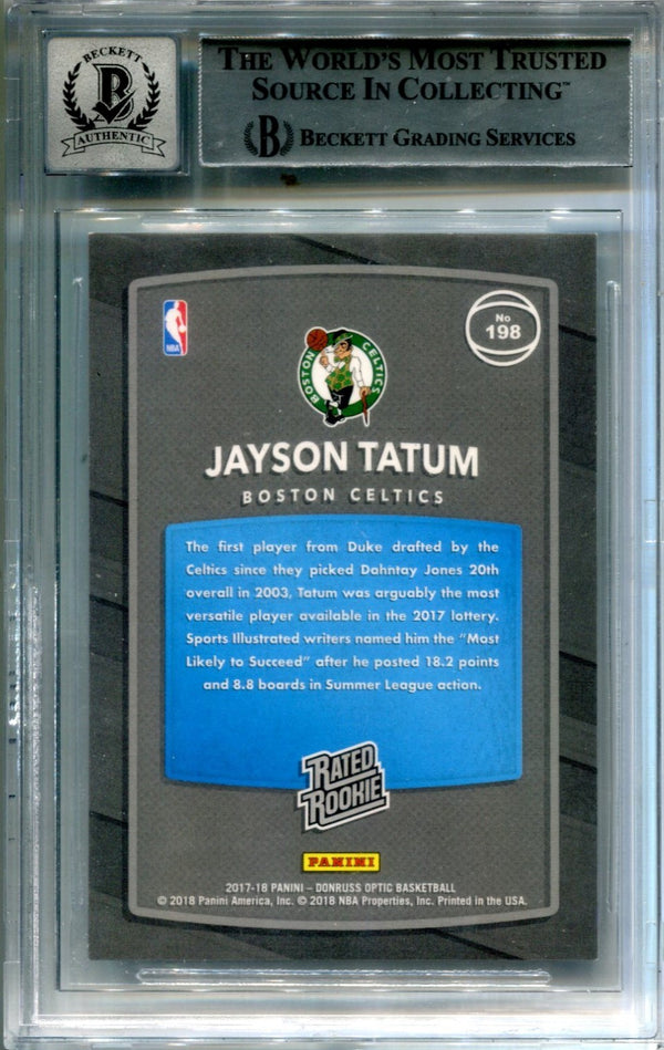 Jayson Tatum 2017-18 Donruss Optic Mega Box Shock Flash (BGS) Auto 10 RC