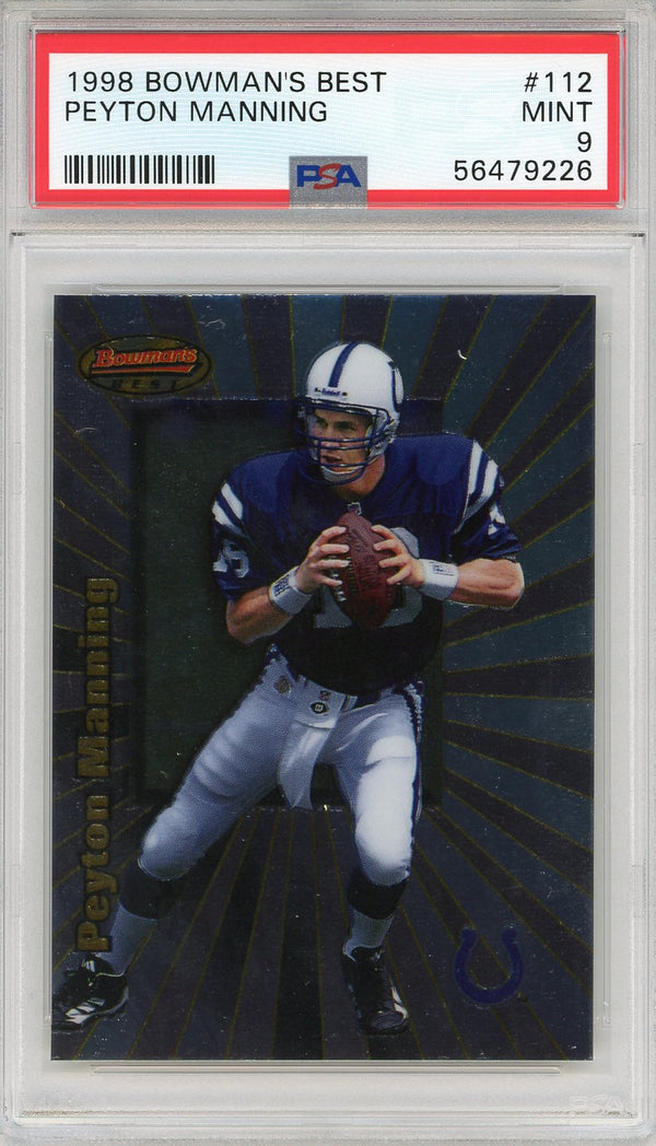 Peyton Manning 1998 Bowman's Best Rookie Card #112 (PSA)