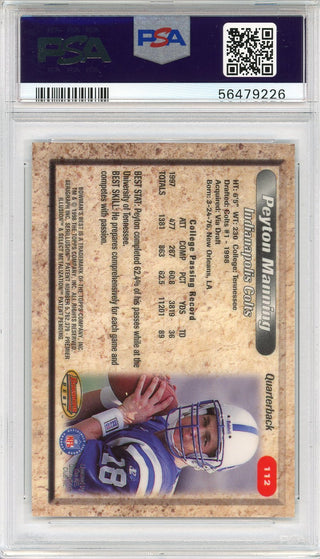 Peyton Manning 1998 Bowman's Best Rookie Card #112 (PSA)