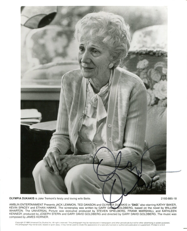 Olympia Dukakis Autographed Black & White 8x10 Photo