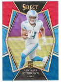 Amon-Ra St. Brown 2021 Panini Select Red/Blue Prizm Rookie Card #173