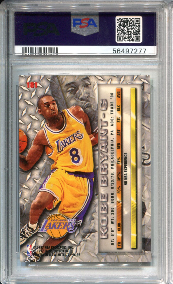 Kobe Bryant 1996 Fleer Metal #181 PSA NM-MT 8 Card