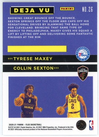 Tyrese Maxey & Collin Sexton 2020-21 Panini Flux DeJa Vu Card #26