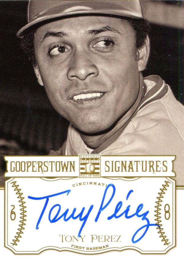 Tony Perez Autographed 2013 Panini Cooperstown Signatures Card