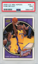 Kobe Bryant 2008 Upper Deck NBA Heroes Card #KB-7 (PSA Mint 9)