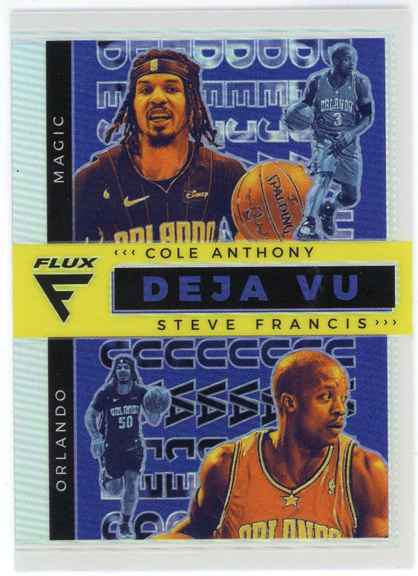 Cole Anthony & Steve Francis 2020-21 Panini Flux Deja Vu Card #14