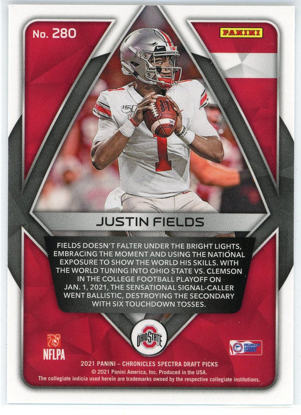 Justin Fields 2021 Panini Chronicles Spectra Draft Picks Rookie Card #280