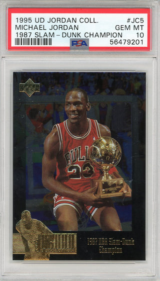 Michael Jordan 1995 Upper Deck 1987 Slam Dunk Champion Card #JC5 (PSA)