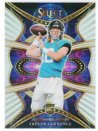 Trevor Lawrence 2021 Panini Select Phenomenon Silver Prizm Rookie Card #PHE-6