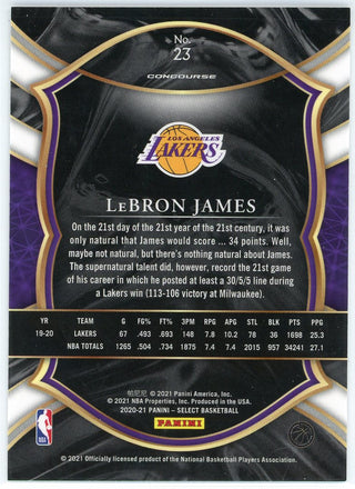 LeBron James 2021 Panini Select Concourse Card #23