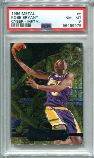 Kobe Bryant 1996 Cyber Metal #5 PSA NM-MT 8 Card