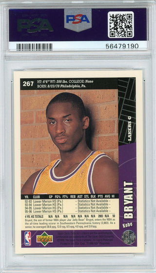 Kobe Bryant 1996 Upper Deck Collector's Choice Rookie Card #267 (PSA)