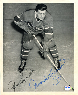 Maurice Richard Autographed 1945-54 Quaker Oats Page (PSA)