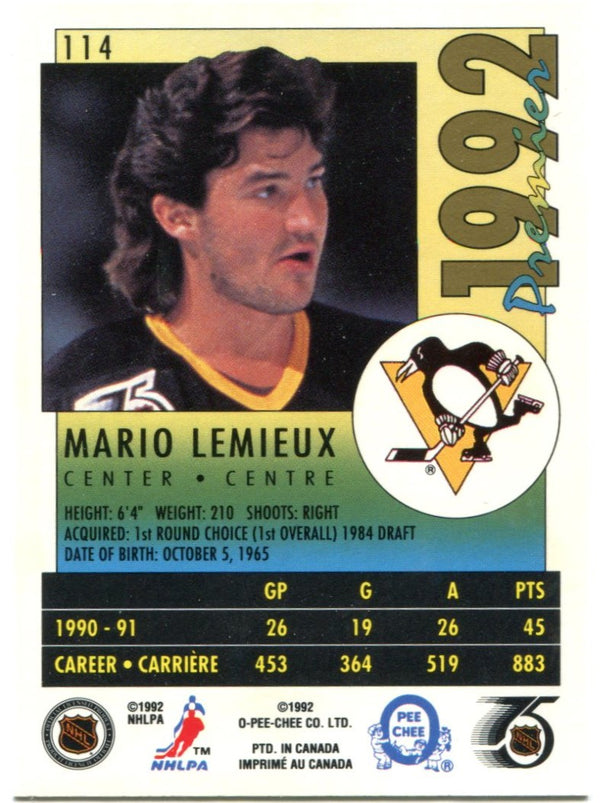 Mario Lemieux O-Pee-Chee '92