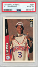 Allen Iverson 1996 Upper Deck Collector's Choice Rookie Card #301 (PSA)