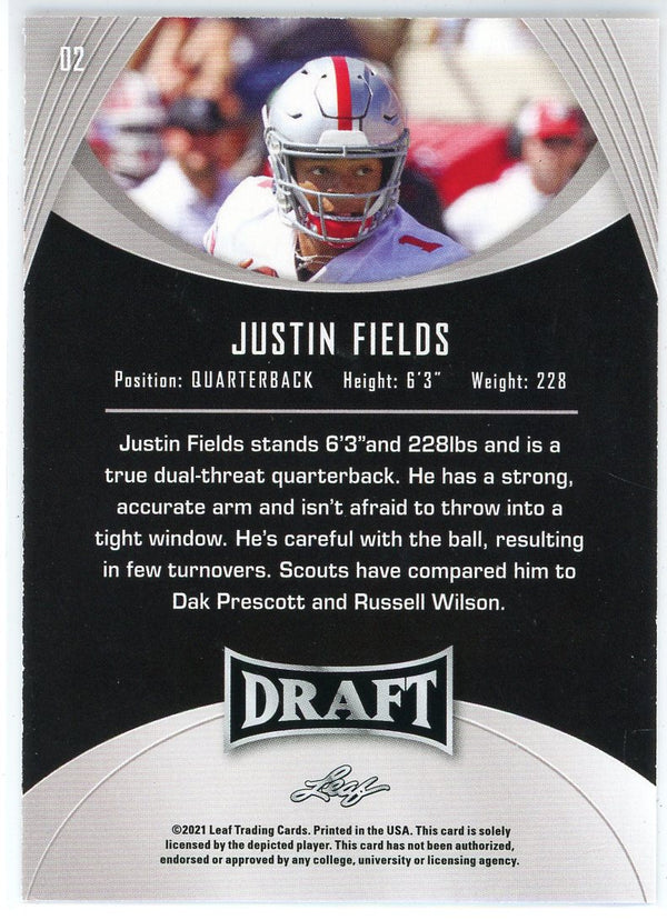 Justin Fields 2021 Leaf Draft Rookie Card #02