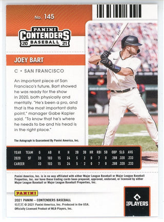 Joey Bart Autographed 2021 Panini Contenders Rookie Ticket Card #145