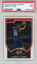 Lebron James 2007 Bowman Chrome Card #23 (PSA Mint 9)