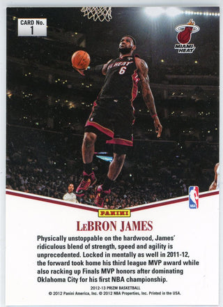 LeBron James 2012 Panini Prizm Card #1