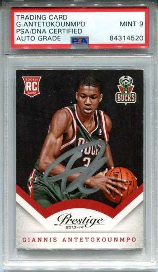 Giannis Antetokounmpo Autographed 2013-14 Panini Prestige Rookie Card (PSA)