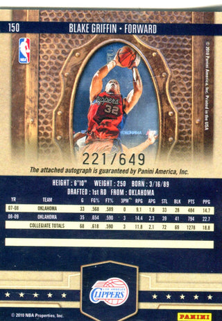 Blake Griffin 2009 Court Kings Autographed Rookie Card 221/649