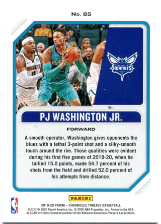 PJ Washington Panini Threads Rookie 2019