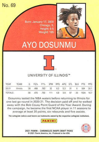 Ayo Dosunmu 2021 NBA Hoops Rookie Card