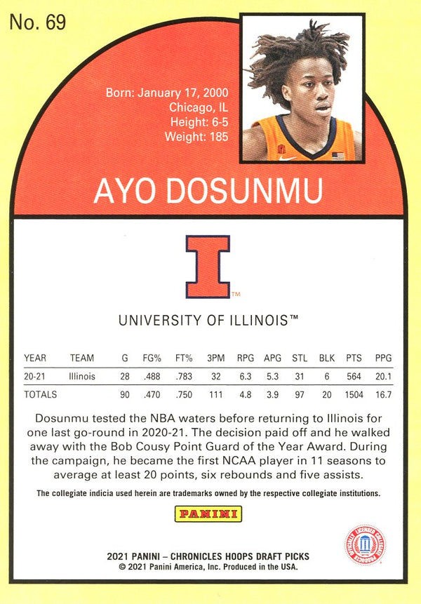 Ayo Dosunmu 2021 NBA Hoops Rookie Card