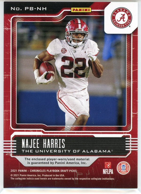 Najee Harris 2021 Panini Chronicles Playbook Draft Picks Rookie Patch Card #PB-NH