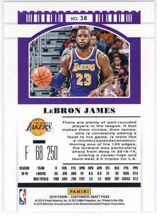 LeBron James 2019-20 Panini Contenders Season Ticket Card #38