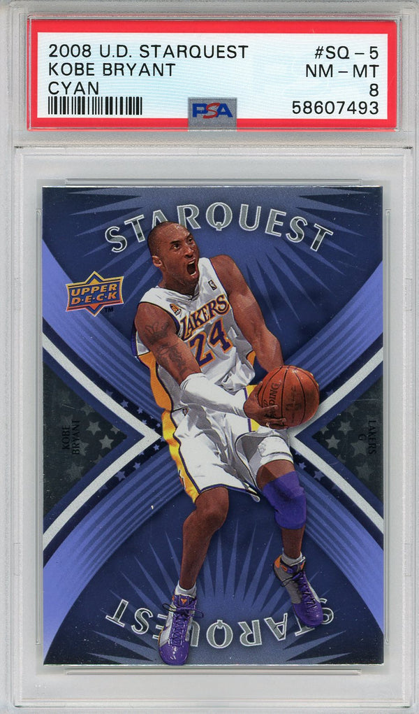 Kobe Bryant 2008 Upper Deck Starquest Cyan Card #SQ-5 (PSA NM-MT 8)