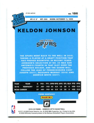 Keldon Johnson 2019-20 Donruss Optic Silver Wave Parallel Prizm #186