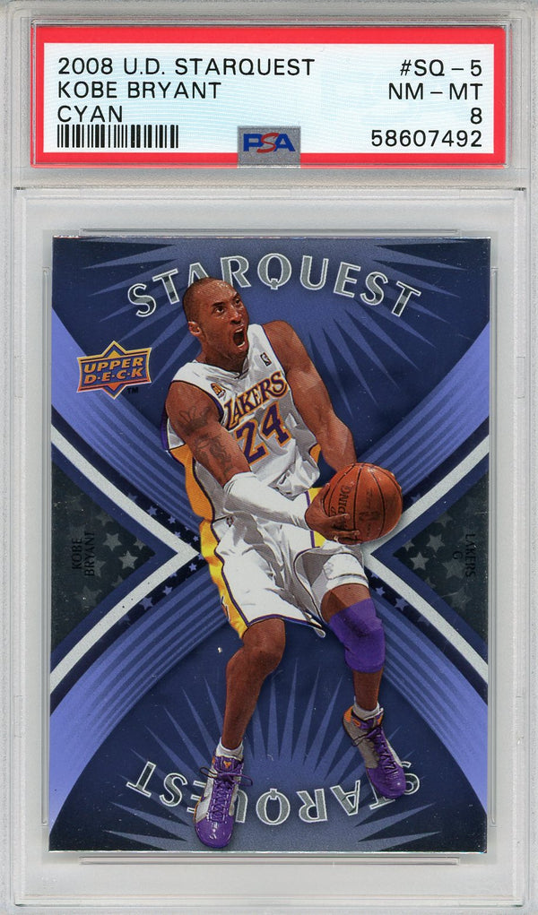 Kobe Bryant 2008 Upper Deck Starquest Cyan Card #SQ-5 (PSA NM-MT 8)