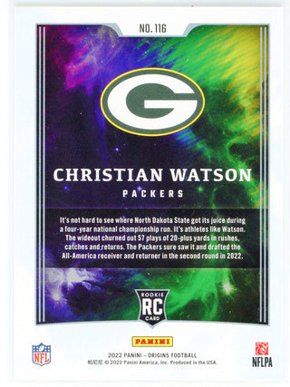 Christian Watson 2022 Panini Origins Rookie Card #116