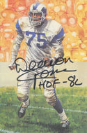 David (Deacon) Jones AUTOGRAPHED GOAL LINE ART CARD