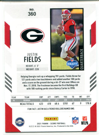 Justin Fields 2021 Panini Score Rookie Card #360