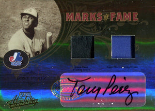 Tony Perez  Autographed 2005 Donruss Playoff Absolute Memorabilia Marks of Fame Jersey/Glove Card