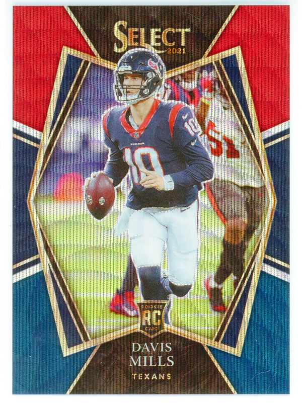 Davis Mills 2021 Panini Select Red/Blue Prizm Rookie Card #165