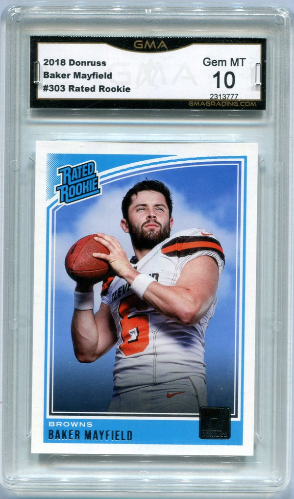 Baker Mayfield 2018 Donruss Rated Rookie #303 (GMA 10)