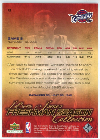 LeBron James 2004 Upper Deck Freshman Season Collection Card #8