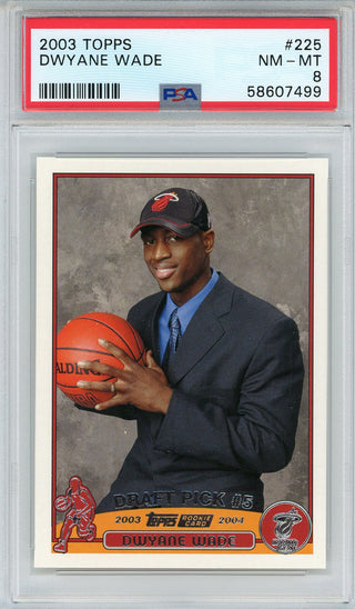 Dwyane Wade 2003 Topps Rookie Card #225 (PSA NM-MT 8)