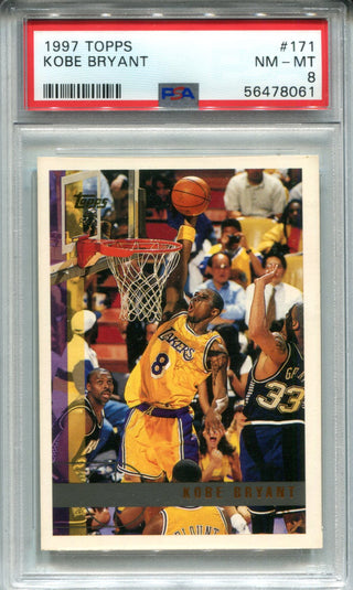 Kobe Bryant 1997 Topps #171 PSA NM-MT 8 Card