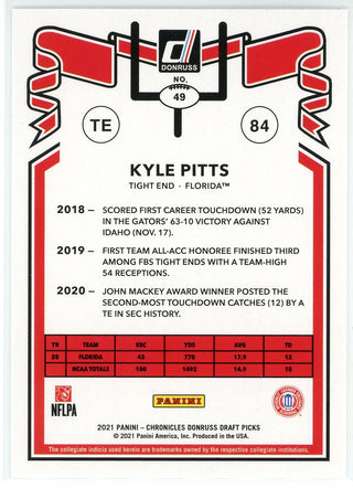 Kyle Pitts 2021 Panini Chronicles Donruss Draft Picks Rookie Card #49