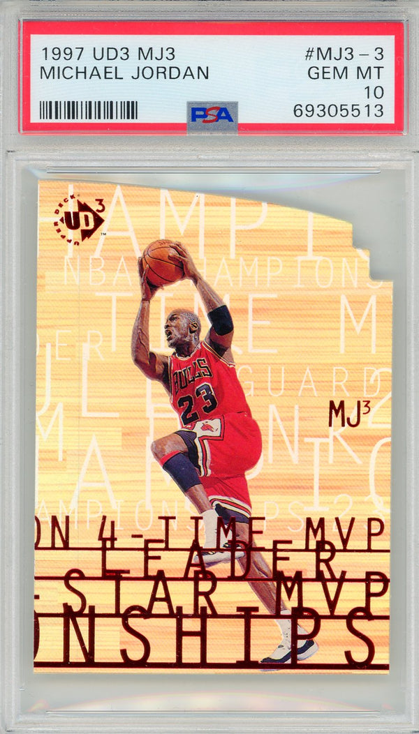 Michael Jordan 1997 UD3 MJ3 Card #MJ3-3 (PSA Gem Mt 10)