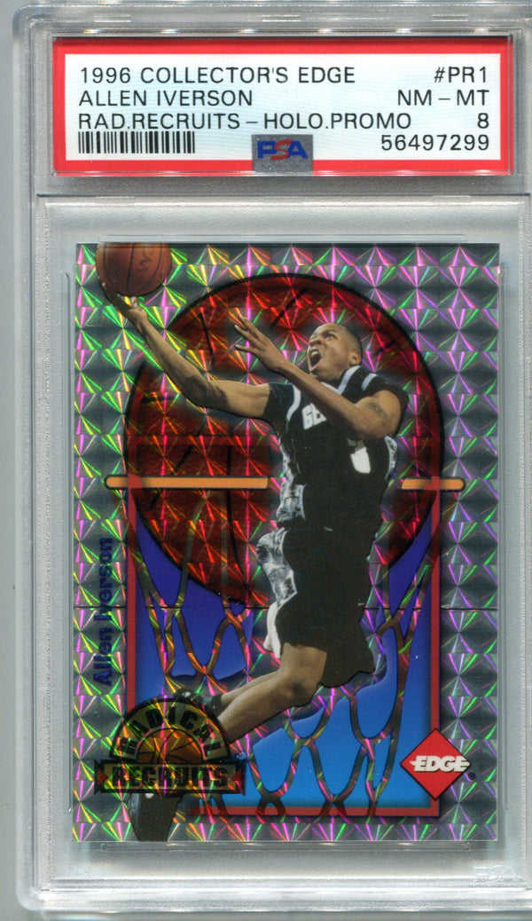 Allen Iverson 1996 Collector`s Edge Radical Recruits #PR1 PSA NM-MT 8 Card