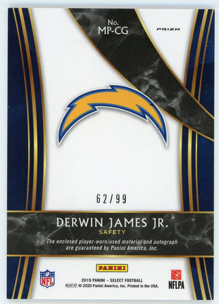 Derwin James Jr. Autographed 2019 Panini Select Prizm Jersey Card