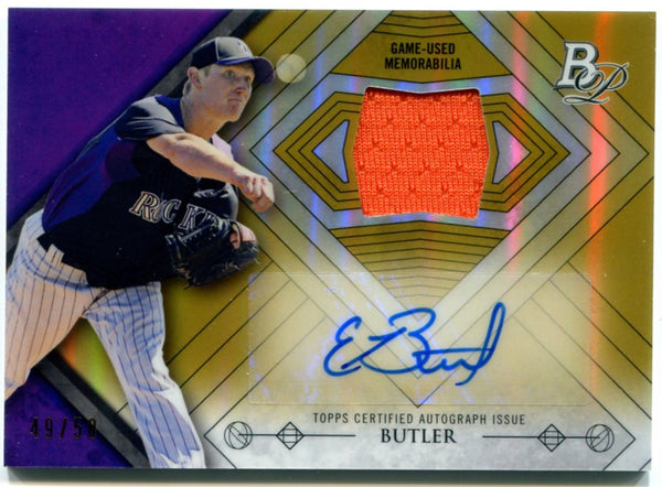 Eddie Butler Bowman Platinum Auto Jersey Card 49/50 2014